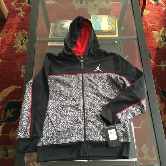 Nike Jordan Full Zip Hoodie Sweatshirt Jacket Gray Big Boys NEW Jump Man youth